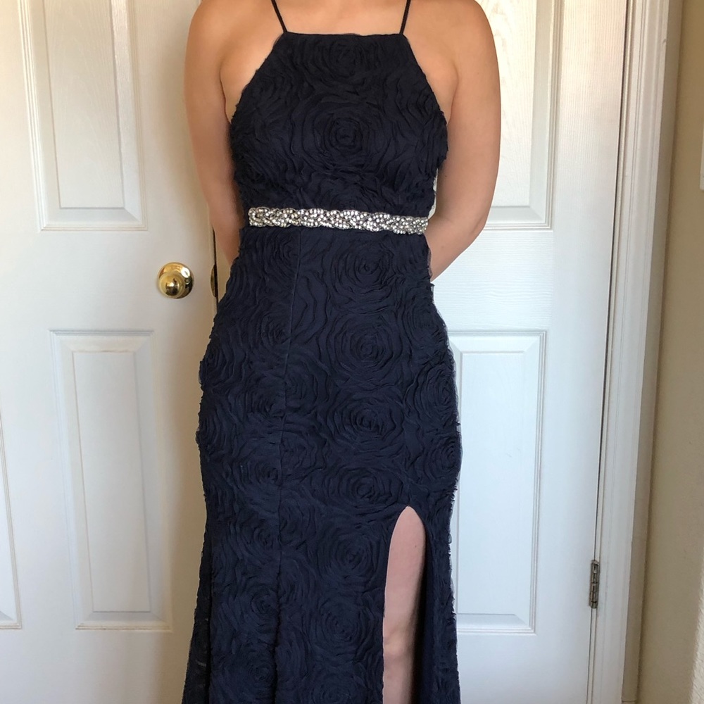 Navy Floor Length Dress